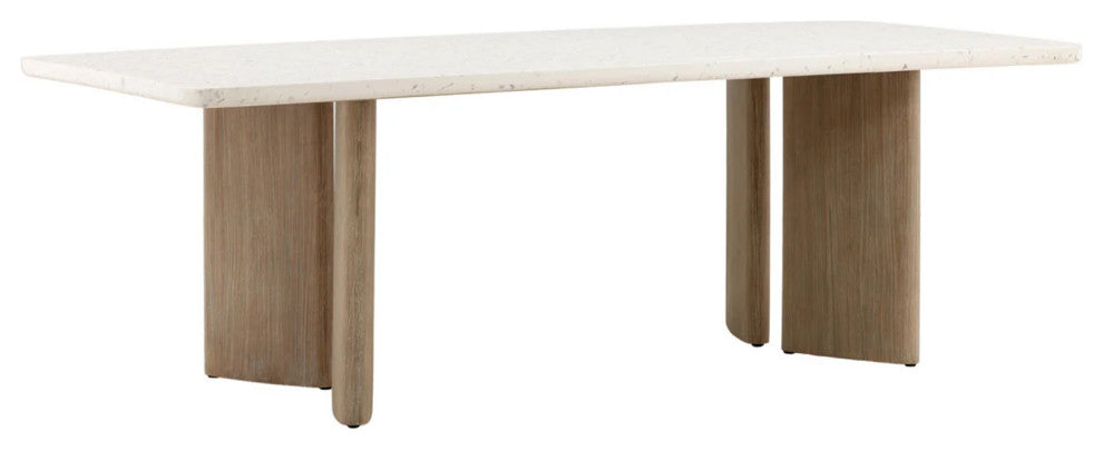 Modern White Terrazzo Outdoor Dining Table