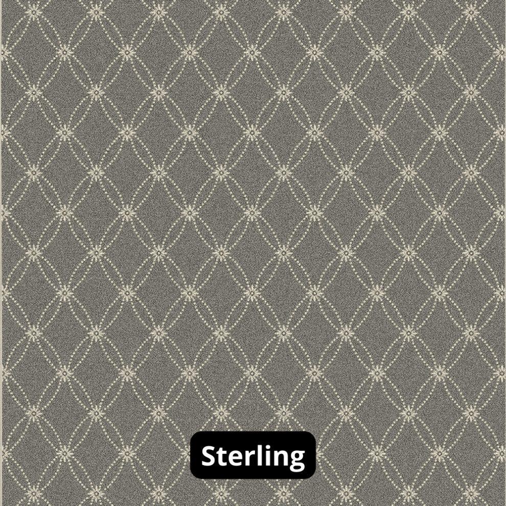 Ribbon Pattern 3/8 Thick Indoor Area Rug Carpet, Sterling, 8x10