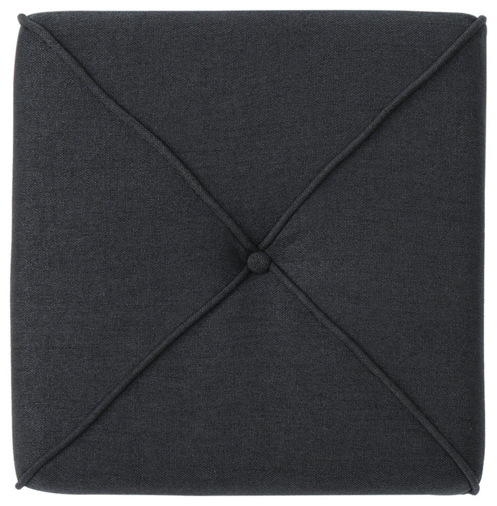 GDF Studio Tammy Fabric Square Ottoman, Dark Charcoal