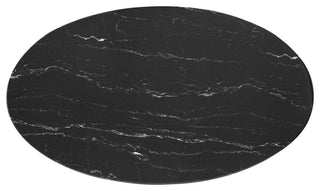 Lippa 48" Artificial Marble Dining Table, Black Black