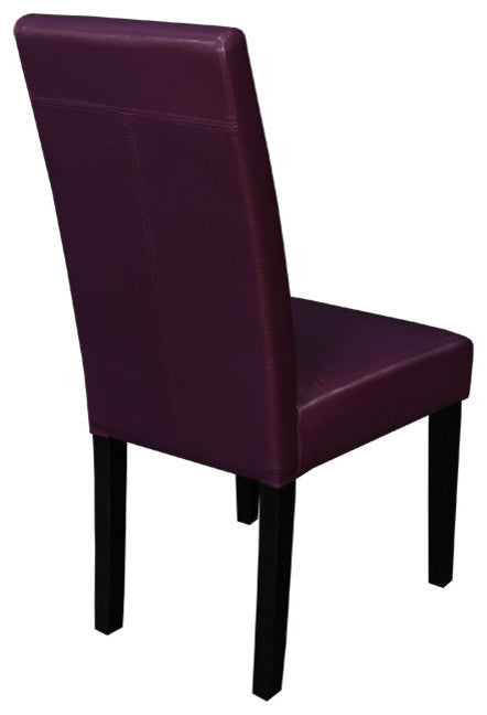 Villa Faux Leather Boysenberry Dining Chairs, Set of 2