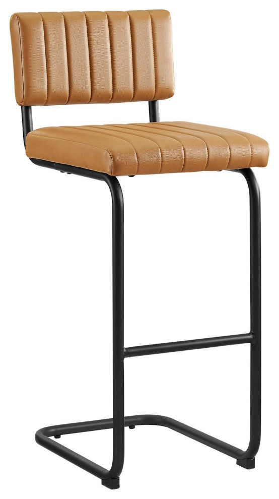 Parity Vegan Leather Bar Stools, Set of 2, Black Tan