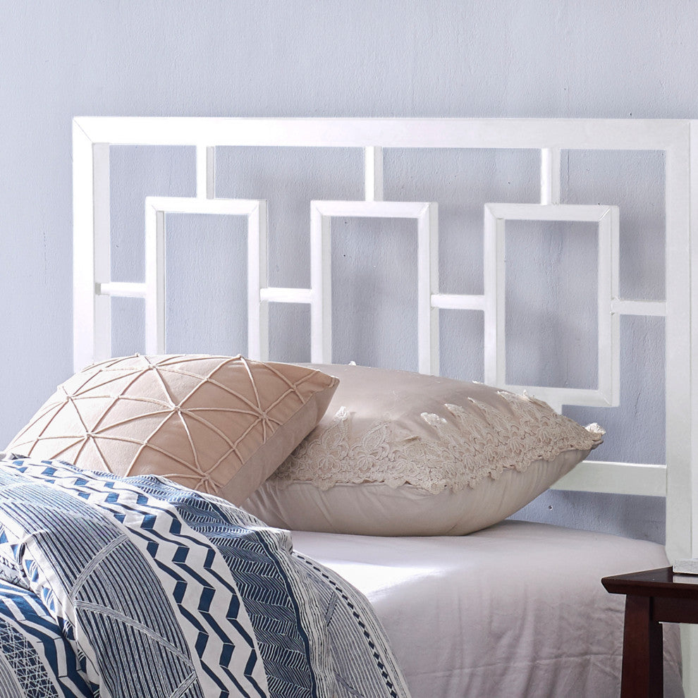 Madera Modern Iron Twin Bed Frame, White