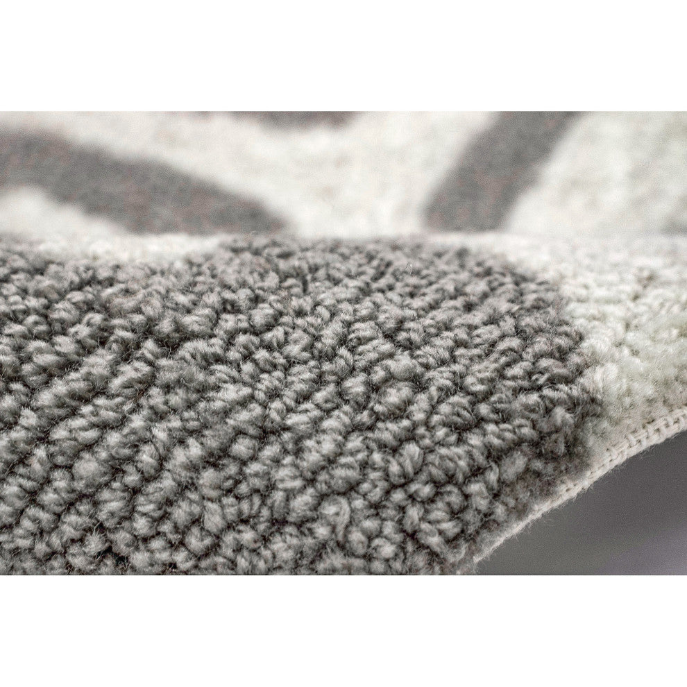 Capri Coral Border Indoor/Outdoor Rug, Silver, 2'6x4'