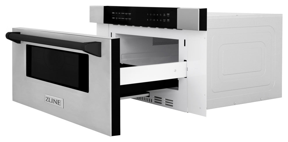 ZLINE 30" Microwave Drawer, Stainless Steel and Matte Black, MWDZ-30-MB