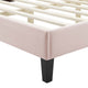 Platform Bed Frame, King Size, Velvet, Pink, Modern Contemporary, Bedroom Master