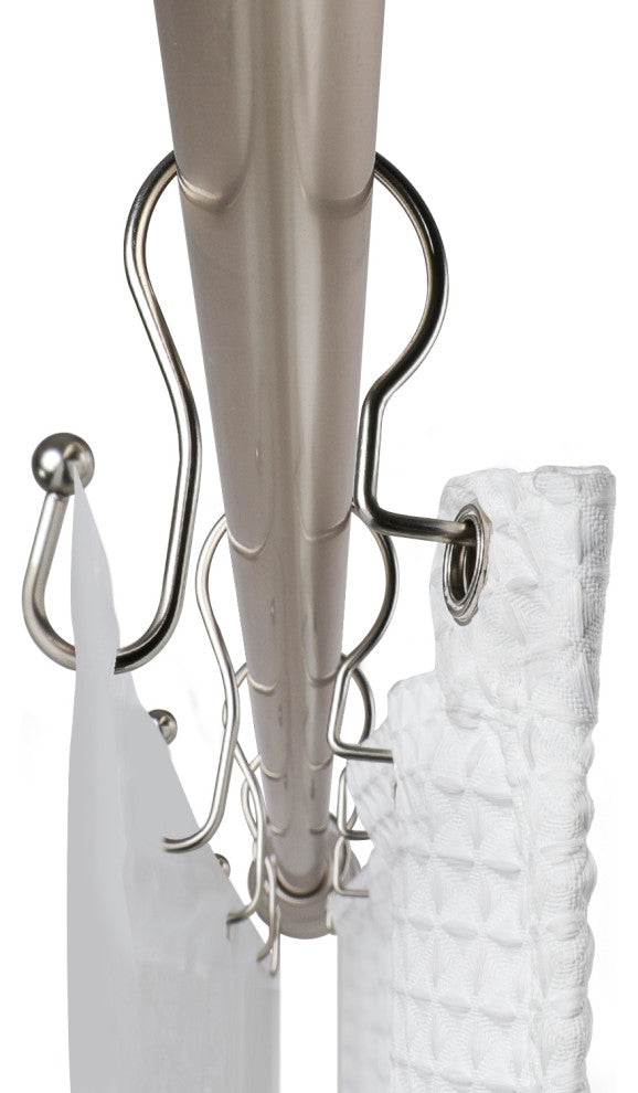 Utopia Alley Shower Hooks - Double Shower Curtain Rings for Bathroom, Brushed Nickel