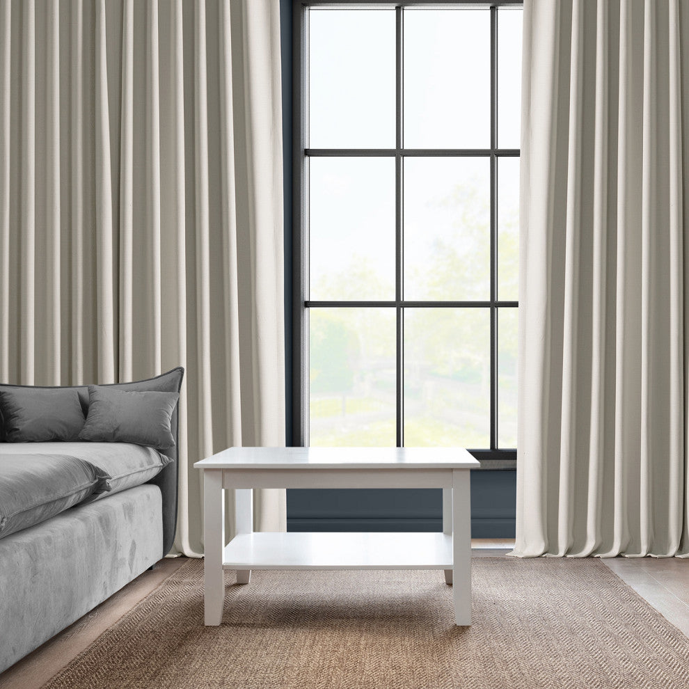 Faux Linen Grommet Room Darkening Curtain Single Panel, Birch, 50"x84"