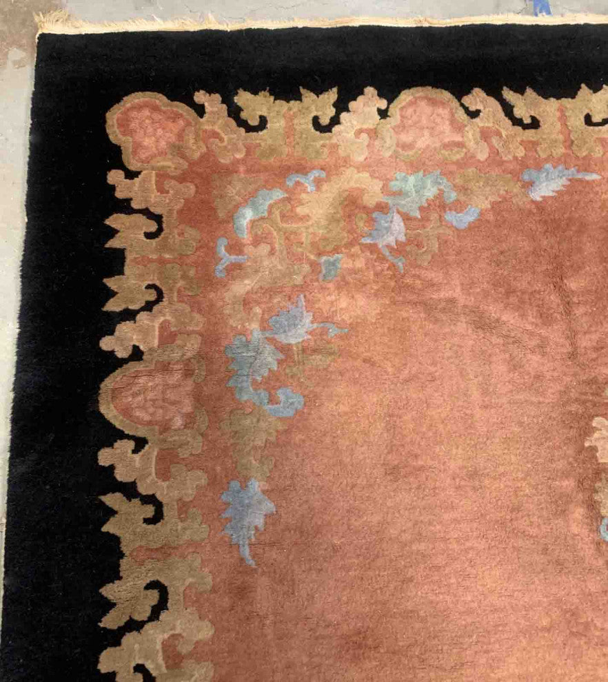 Handmade Antique Art Deco Chinese Rug 8.10'x11.10', 274cmx365cm, 1920s