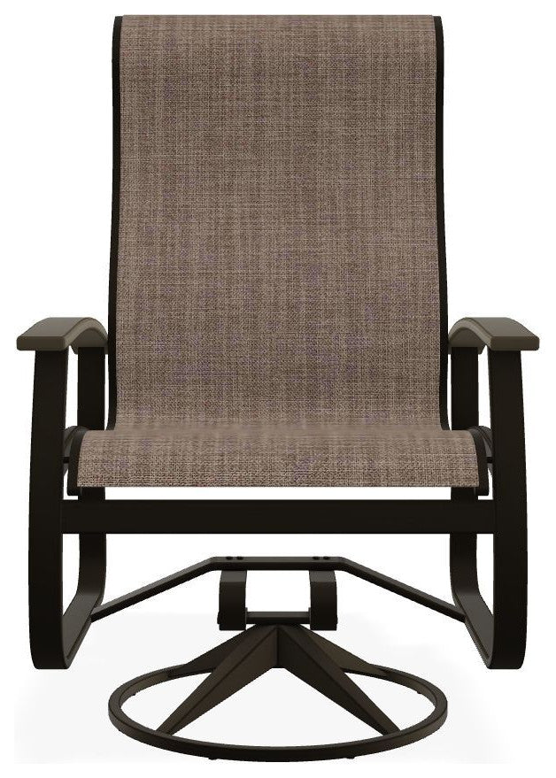 Belle Isle Sling Outdoor Swivel Rocker, Augustine Fennel/Beachwood
