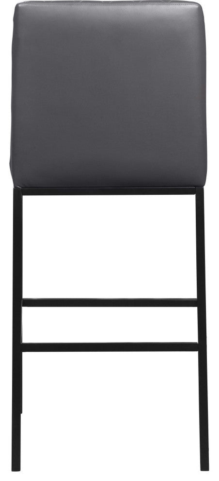Bryce Faux Leather Upholstered Bar Stool, Set of 2, Gray