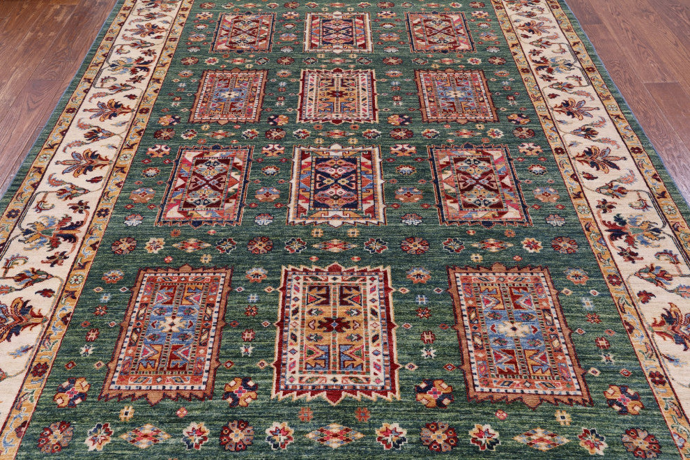 6' 8" X 9' 10" Super Kazak Hand Knotted Wool Rug Q7626