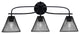 Cavella 3 Light Bath Bar, Matte Black Finish, 7" Matte Black Mesh Metal Shades