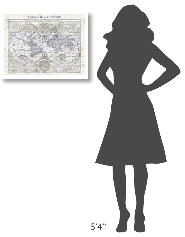 "A New Map of the World" Digital Paper Print by Sue Schlabach, 26"x20"