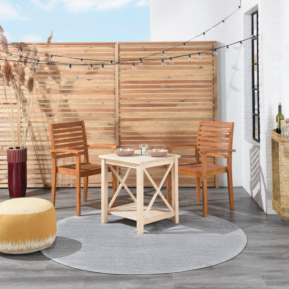 Nourison Essentials 6' x Round Silver Grey Outdoor Area Rug