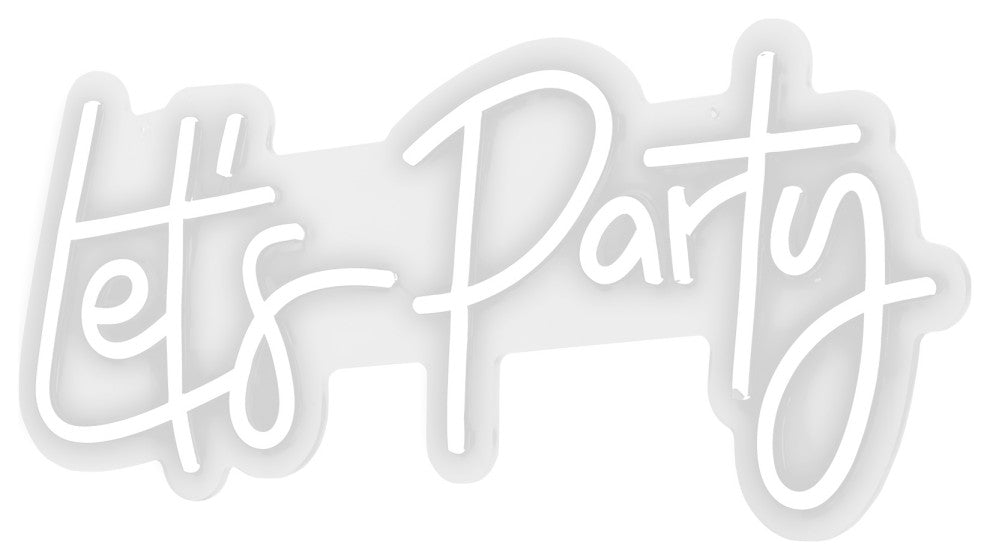 VEVOR Neon Sign Let''s Party Neon Lights Signs 23" x 10" for Celebration White