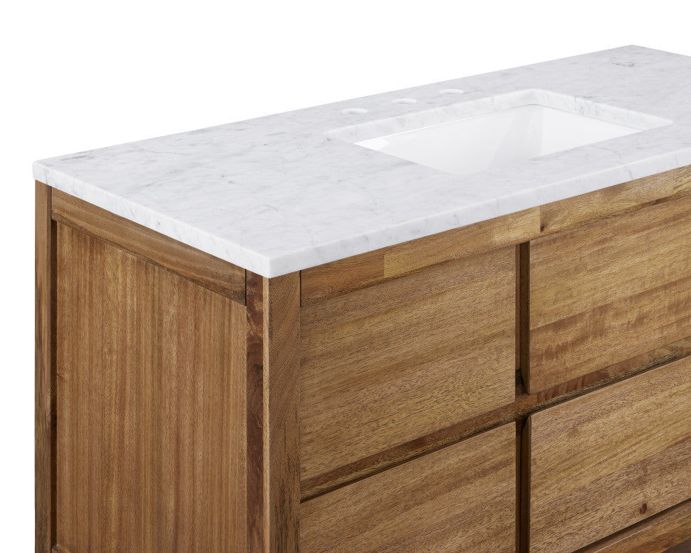 Oakman Marble Top Vanity in Mango Wood, 48