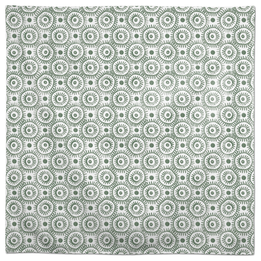 Boho Circles Green 4 58x58 Tablecloth
