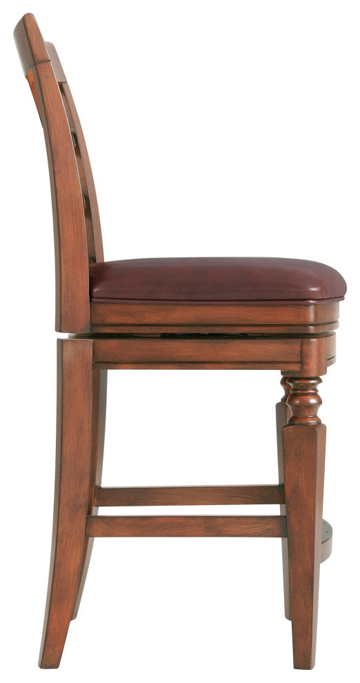 Napa Bar Stool With Back, Mahogany, 1, Counter Height