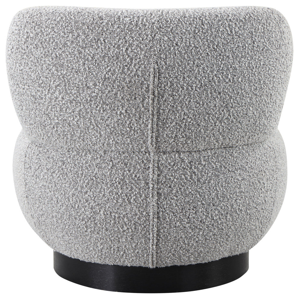 Calais Accent Chair, Gray, Black Oak Veneer Base