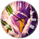 Blooming Crocus Flower Floral Large Metal Wall Clock, 23x23