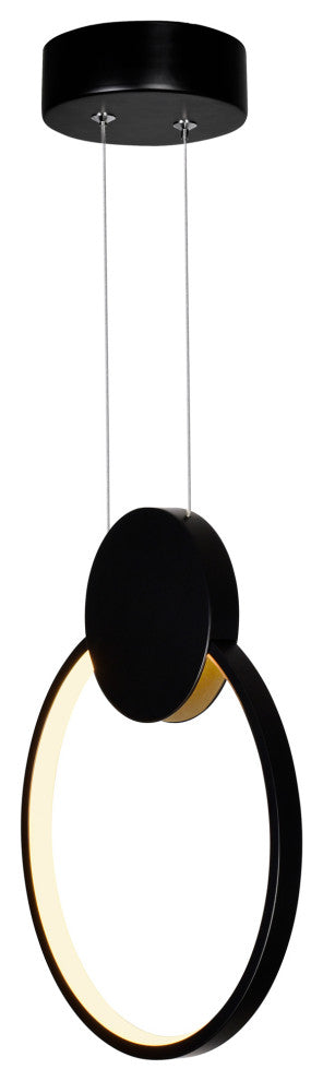 Pulley 8 in LED Black Mini Pendant