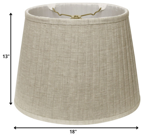 18" Cream Slanted Oval Paperback Linen Lampshade