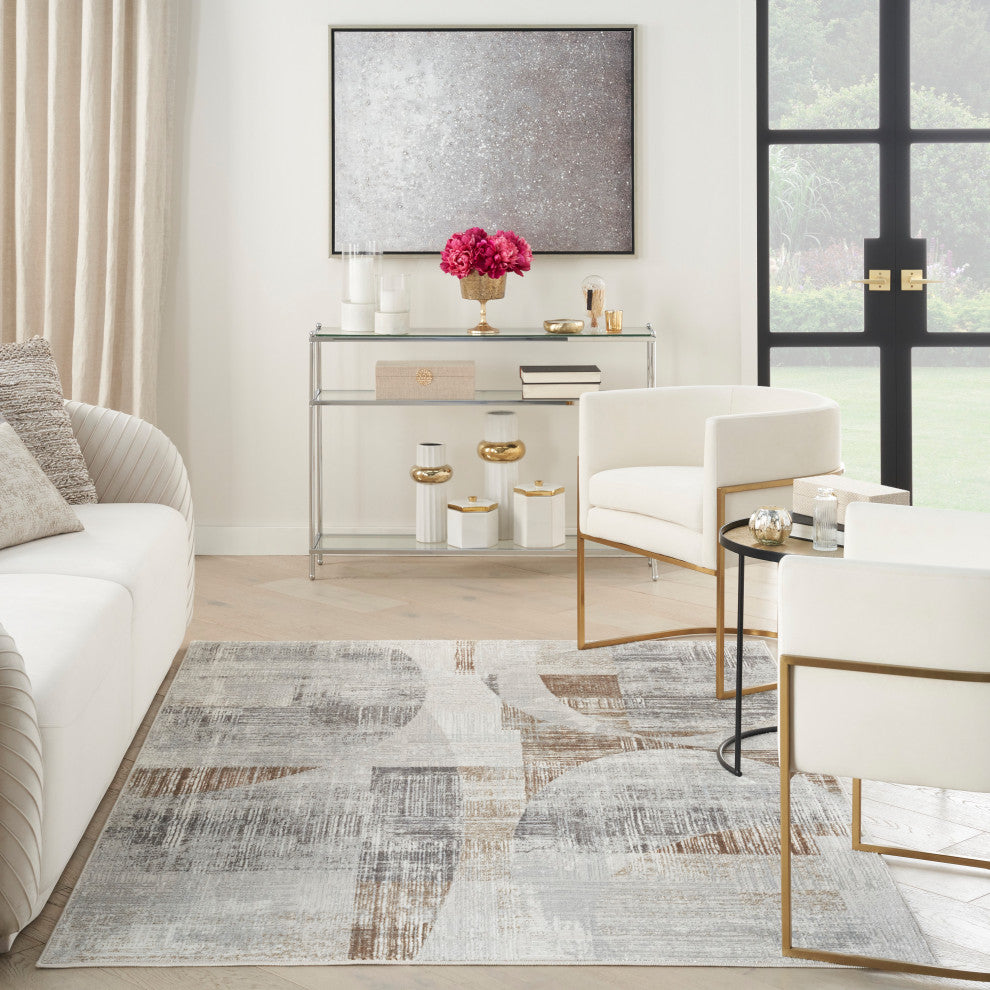 Nourison  Iliana 5'3"x7'3" Gray Modern Indoor Area Rug