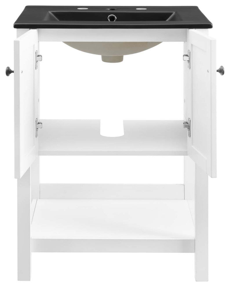 Steam 24" Bathroom Vanity - White Black