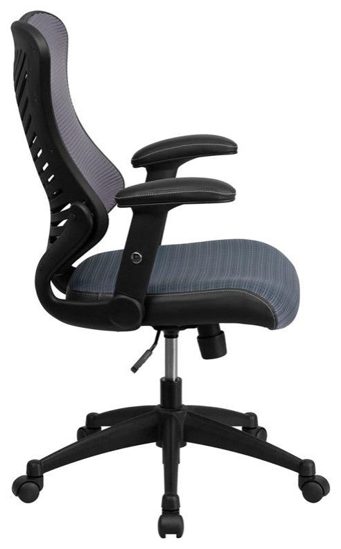 High Back Designer Gray Mesh Executive Swivel Office Chair with Adjustable Arms