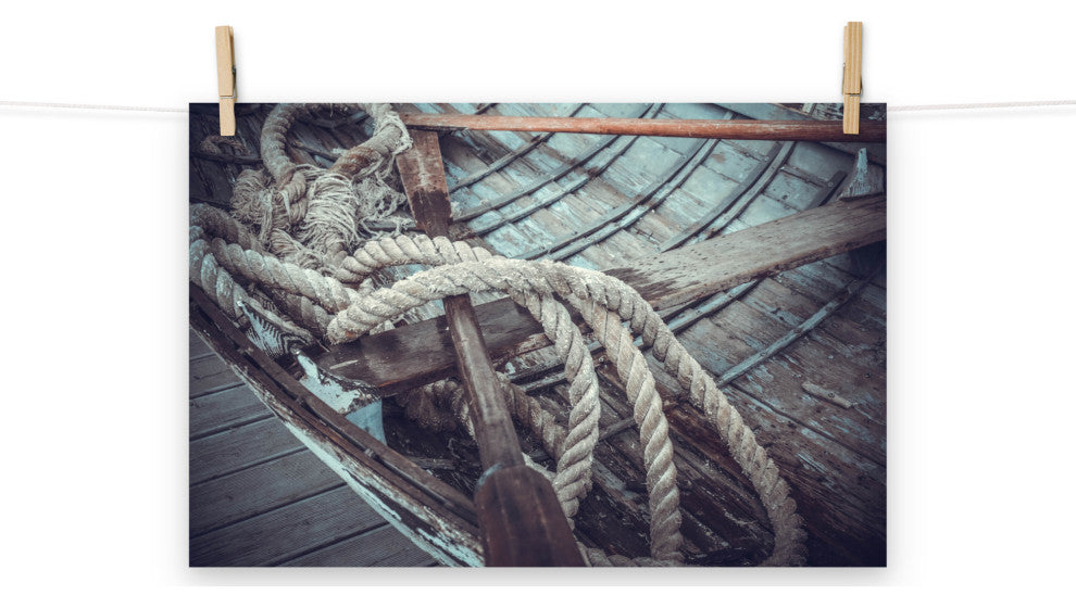 Vintage Boat Oars and Ropes Nautical Photo Loose Wall Art Prints, 12" X 18"