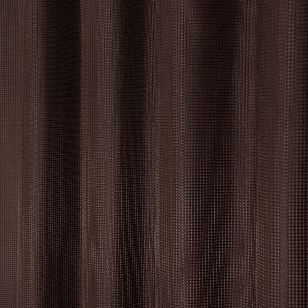 Luxurious Brown Waffle Weave Shower Curtain