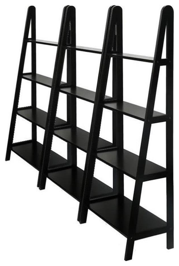Winsome 4 Tier Wall Bookcase Unit in Espresso Beechwood