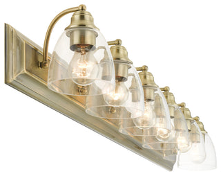 Antique Brass Transitional, Colonial, Vanity Sconce