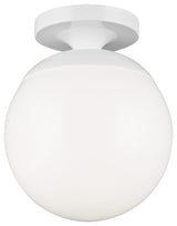 Leo Hanging Globe 1-Light Wall/Ceiling Semi-Flush Mount, White