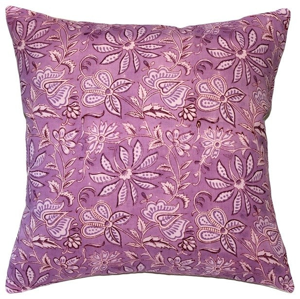 Mauve Flowers Throw Pillow, 19x19