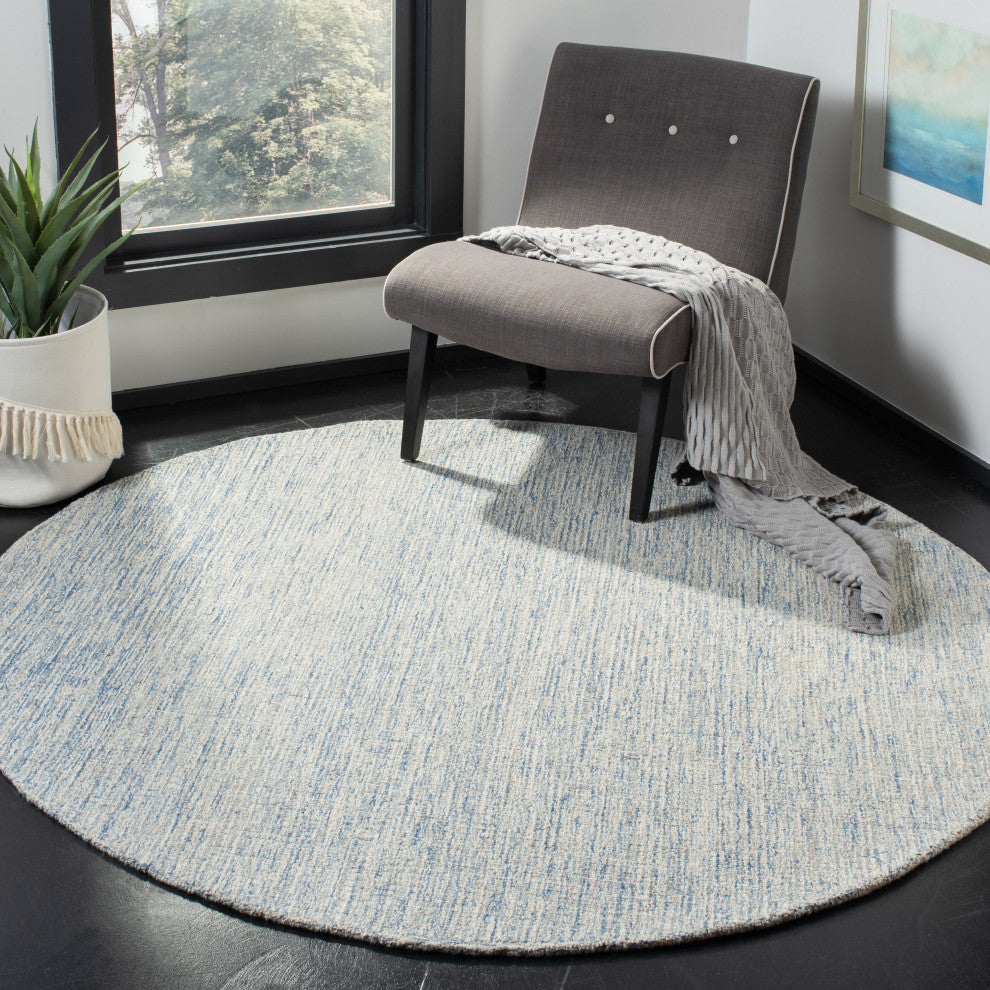 Safavieh Couture Abstract Collection, ABT471 Rug, Ivory/Blue, 6' Round