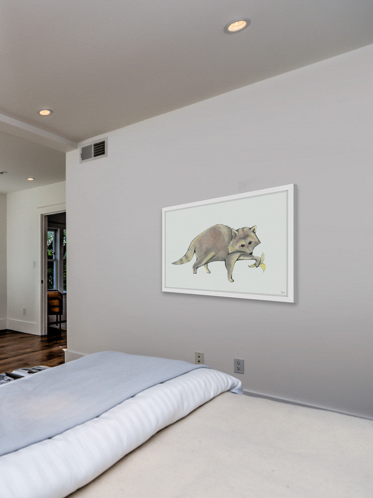 "Strutting Raccoon" Framed Painting Print, 36"x24"