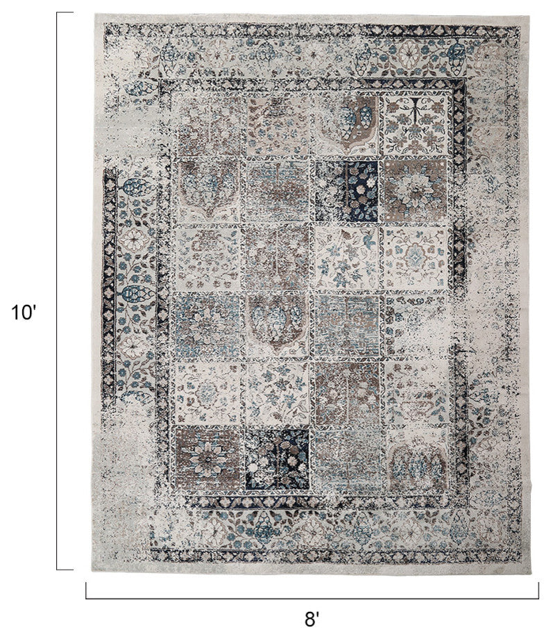 LNC Distressed Mat Indoor Abstract Chic Area Rug, 8' X 10'