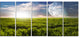 Green Field under Bright Sunlight, Landscape Canvas Print, 60"x28", 5 Panels