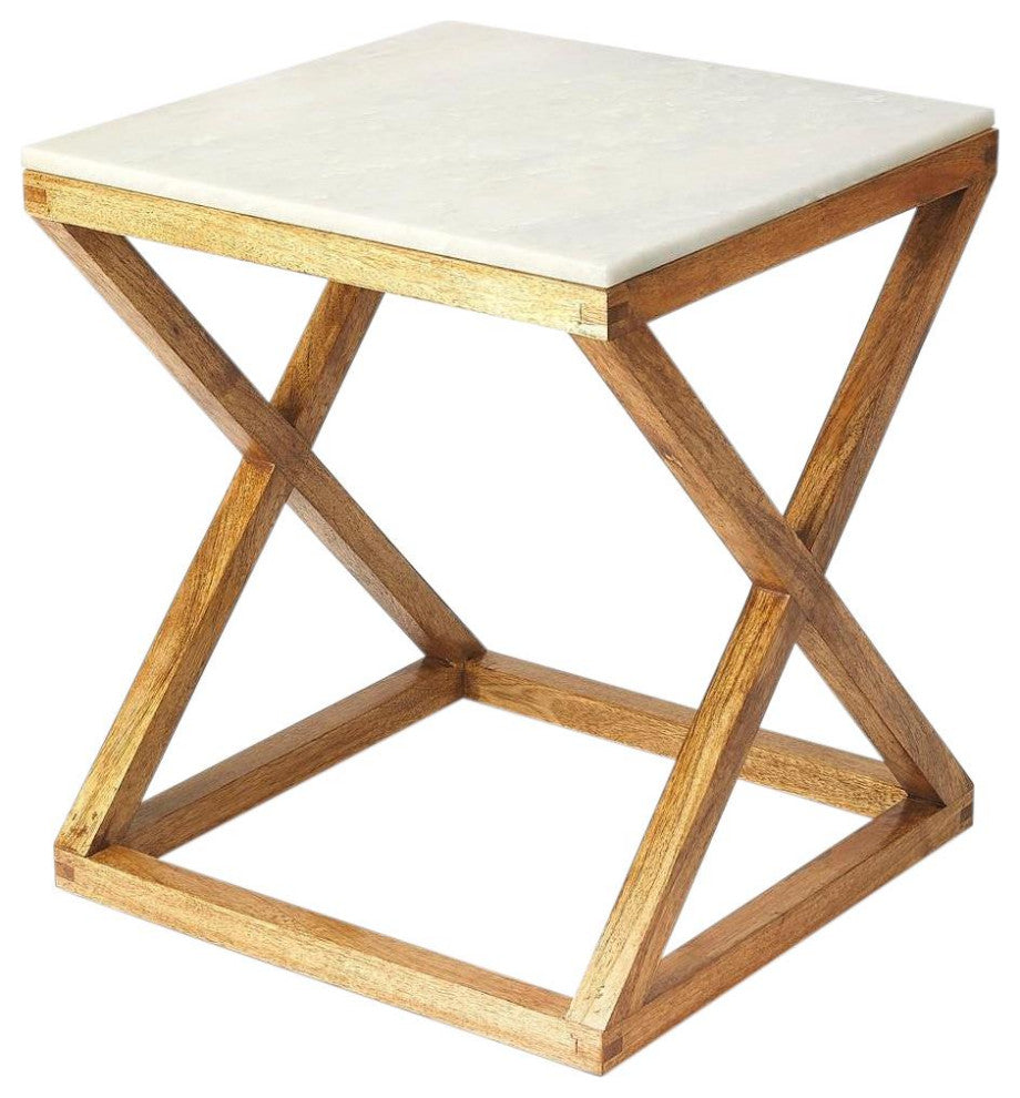 Contemporary Marble Top Side Table