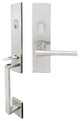 Champagne Lever, Mortise Entry Handleset, RHR, Satin Stainless Steel