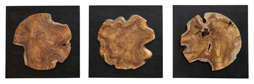 Uttermost Kolini Teak Wood Wall Decor, Set of 3
