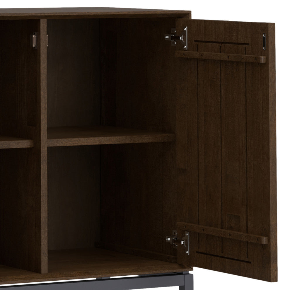 Banting Solid Hardwood 4 Door Sideboard Buffet, Walnut Brown