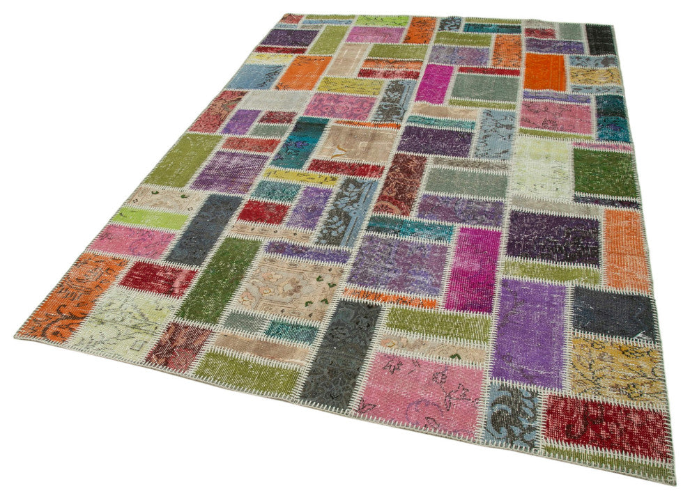 Rug N Carpet - Hand-Knotted Oriental 5' 9" x 8' 4" Vintage Patchwork Area Rug