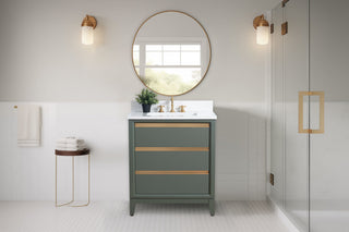 Vanity Art Bathroom Vanity With Sink, Vintage Green, 30" Single