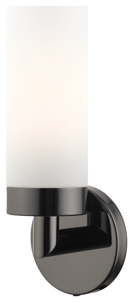Black Chrome Nautical, Industrial, Contemporary, Urban, Sleek Single Sconce