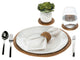 Round Rattan Charger Plate, Honey-Brown, Set of 2