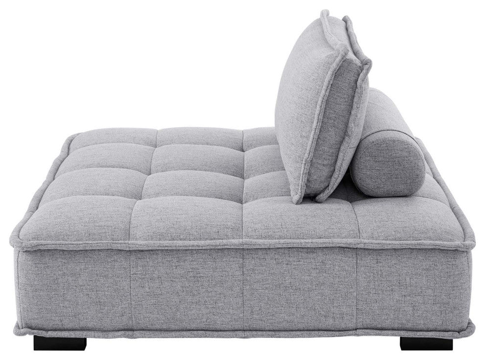 Tufted Accent Chair, Fabric, Gray, Modern, Living Lounge Hotel Hospitality