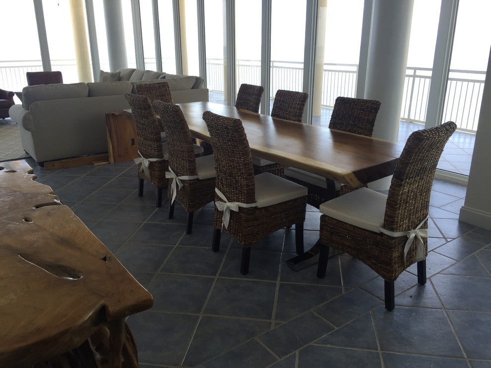 Live Edge Suar Wood Solid Slab Conference Table, 118"